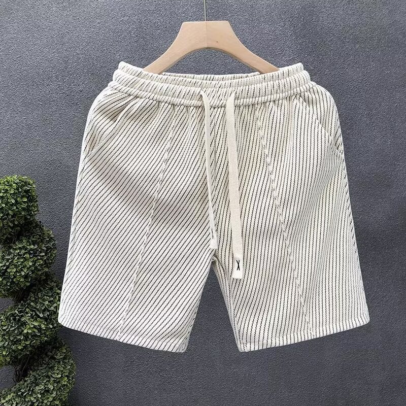 Trendy Men's Summer Shorts Casual Striped Five-Point Shorts New Thin Beach Pants