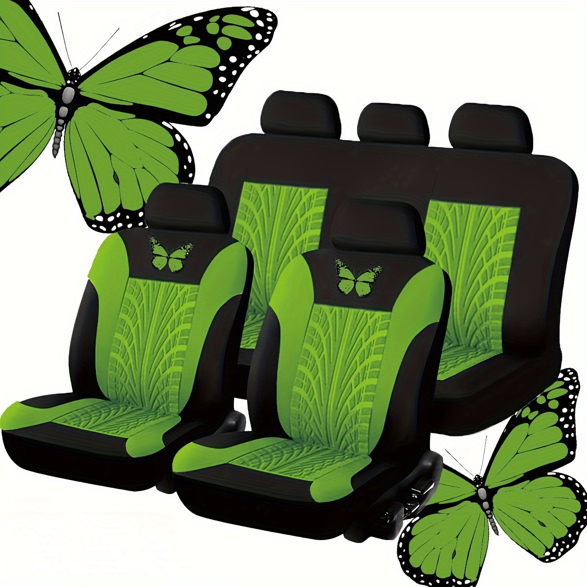 Cross-Border Temu, Tk Hot-Selling Car Seat Covers with Embossed Butterfly Design, Wholesale Car Seat Covers and Cushion Covers