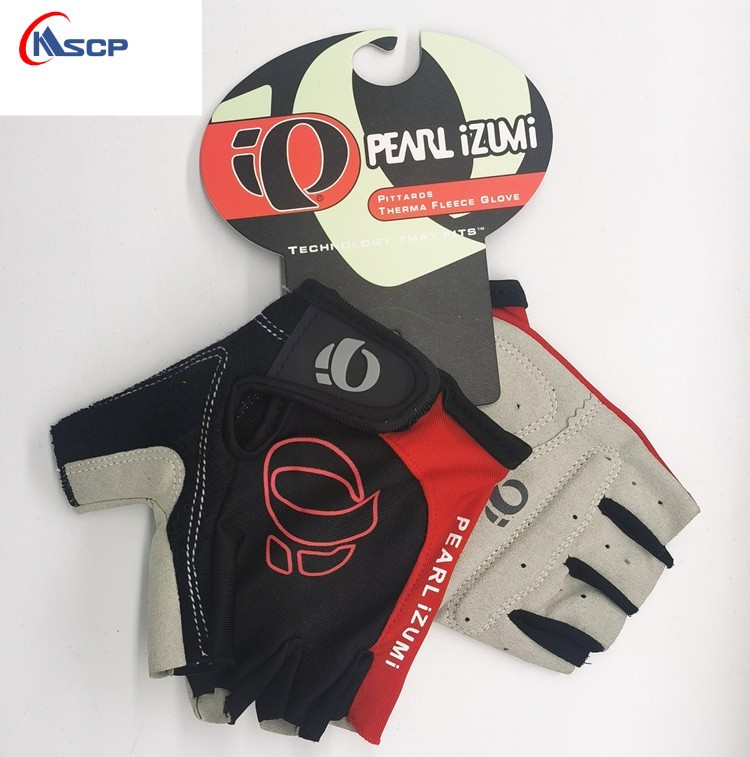 Ciclismo arroz de una palabra primavera y verano medio dedo guantes deportes al aire libre fitness antideslizante amortiguador hombres y mujeres bicicleta dedo corto