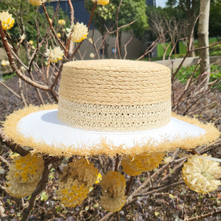 Korean version of Japanese Lafite Switch White Ping Ding Hat Female Summer Shade Sunscreen Resort Beach Straw Hat Leisure