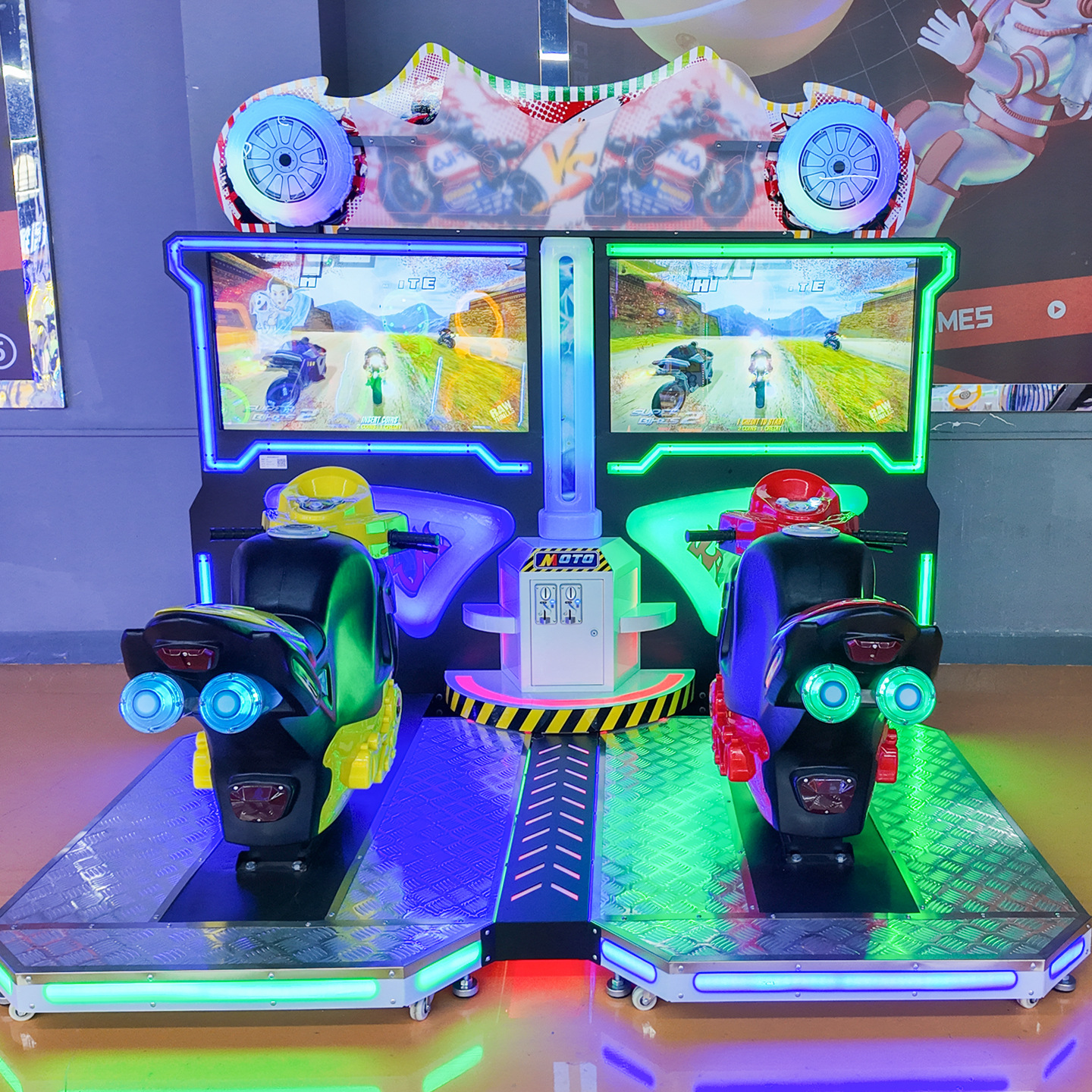 Gran ciudad de videojuegos animada ciudad comercial de movimiento completo super simulación de conducción máquina de carreras de motocicletas máquina de juegos de entretenimiento