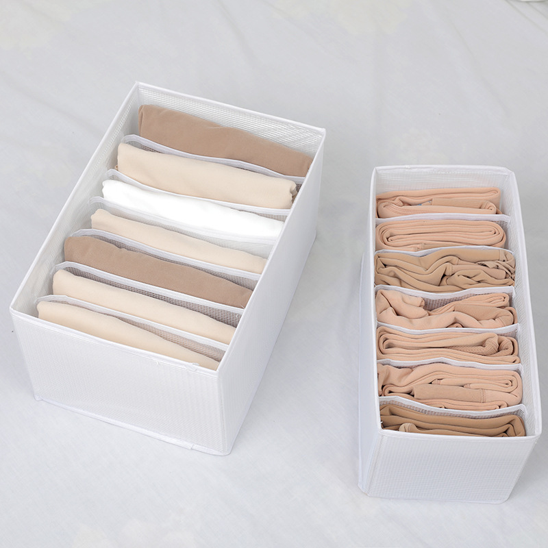 Ropa interior de malla transfronteriza pantalones caja de almacenamiento jeans cesta de almacenamiento transparente armario ropa caja de almacenamiento cajón