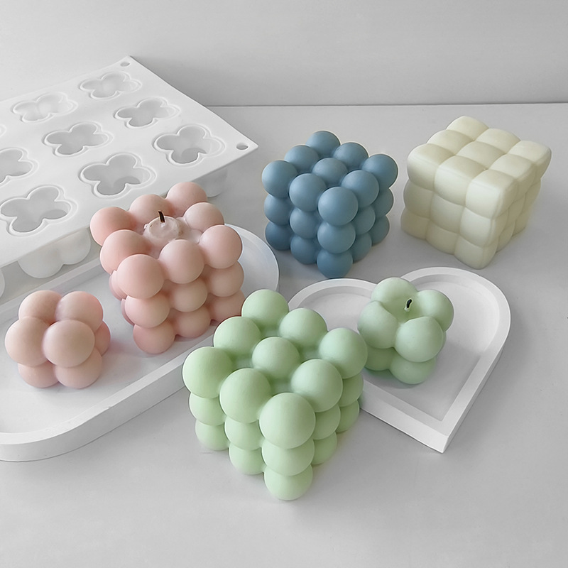 6 Rubik's Cube silicone mold creative baking mousse cake jelly aromatherapy candle grinding wholesale