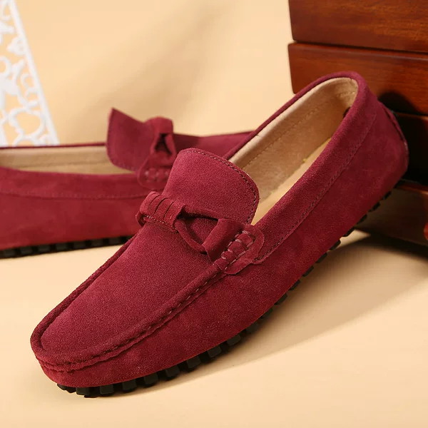 Cross-Border Suede Slip-On Loafers, Fashionable Formal Large-Size Business Loafers, Lightweight and Simple Office Men's Shoes