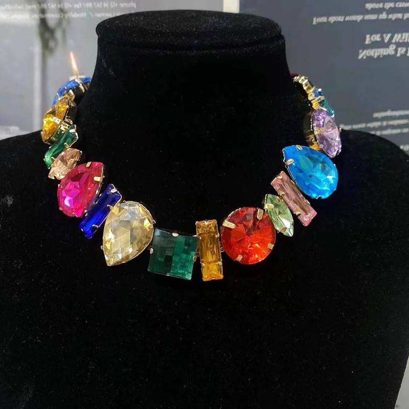 1 Piece Quantity Lady Geometric Rhinestone Women's Bracelets Necklace