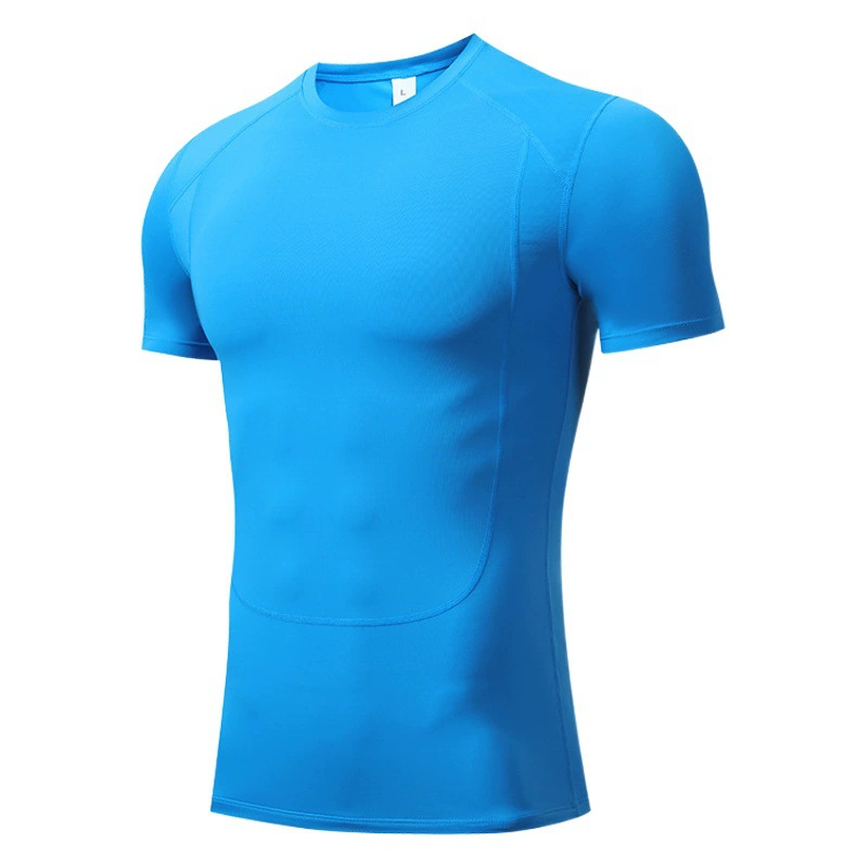 Европейская и американская трансграничная плотная футболка для фитнеса, Мужская Уличная баскетбольная быстросохнущая эластичная компрессионная формирователь тела