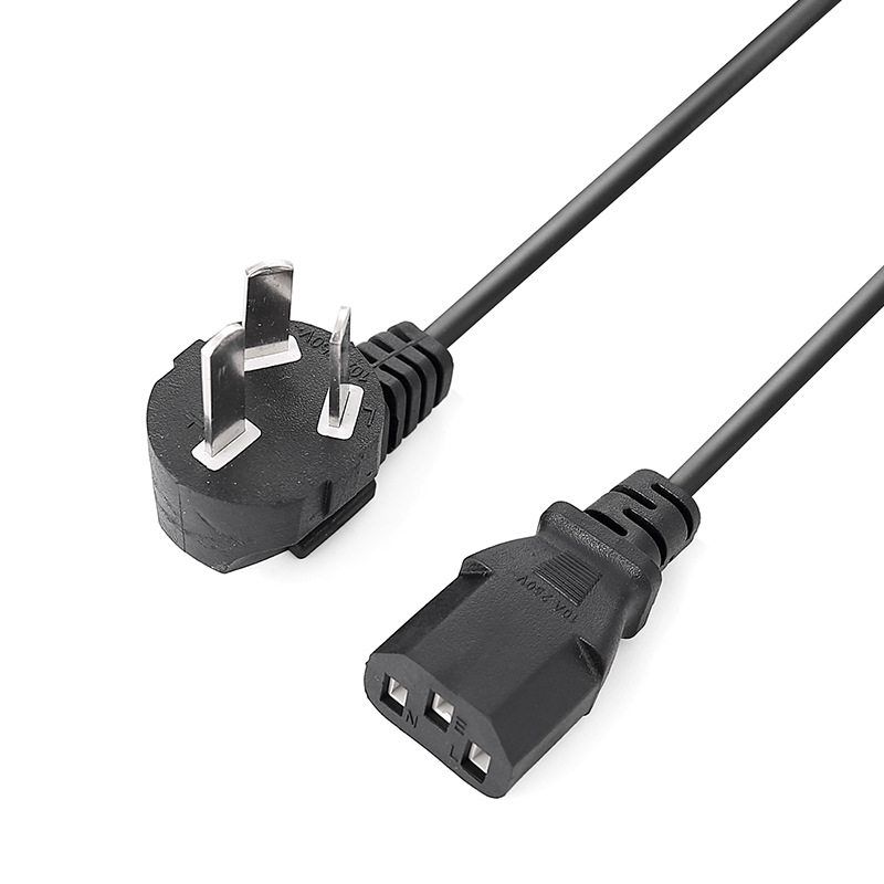 Estándar nacional de tres clavijas cable de alimentación de cola de clavija línea de cola de clavija de tres núcleos cable de alimentación de CA ordenador host Monitor de arroz Cocina