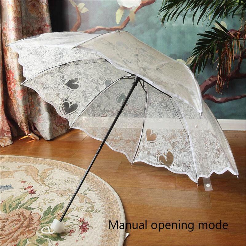 Cross-border exclusive love transparent plastic umbrella reverse folding South Korea creative student umbrella fresh thickened umbrella