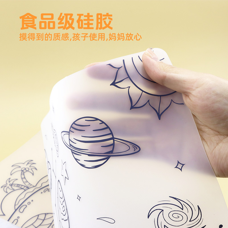 La nueva almohadilla de graffiti de silicona multifuncional para bebés, pintura de educación temprana, juguetes educativos, impermeables, antiincrustantes, duraderos y reutilizables