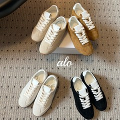 高品质！alo真皮复古平底德训鞋女25新款百搭运动休闲轻便阿甘鞋