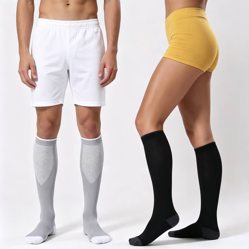 Cross-Border Compression Support Socks for Men and Women, Knee-High, Pressure-Enhancing Circulation Socks for Running, Fitness, Commuting, and Sports