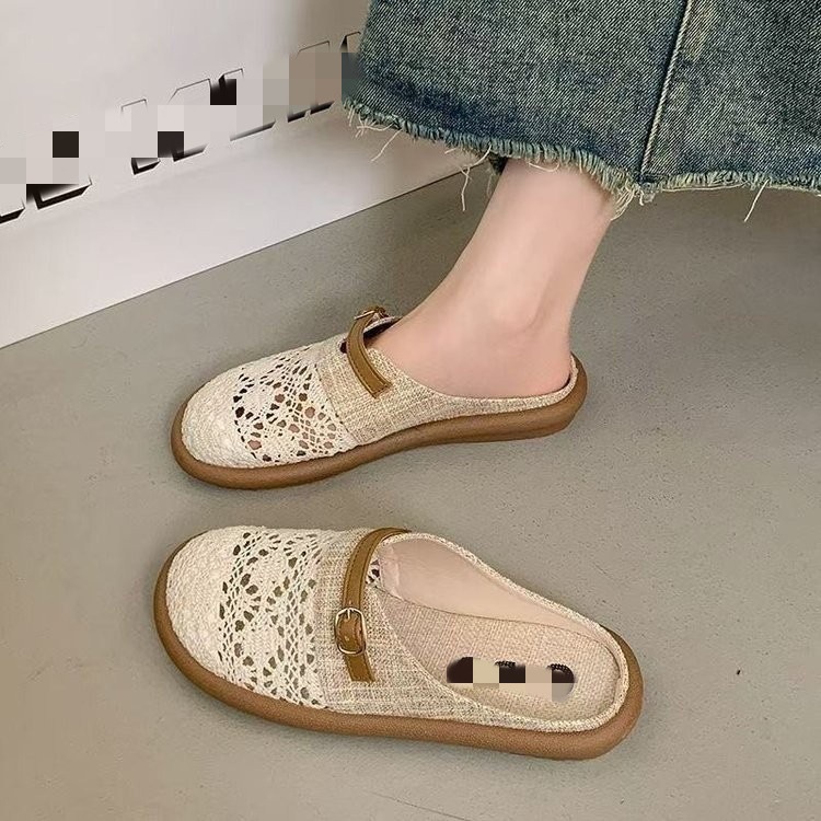 2026 verano nuevo estilo de ropa exterior con un pedazo plano pescador zapatillas frías de malla
