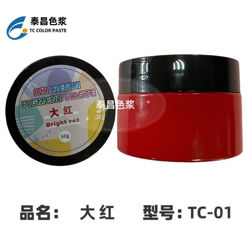 TC-01 글루 컬러 페이스트 밝은 빨간색, 열린 병 50g