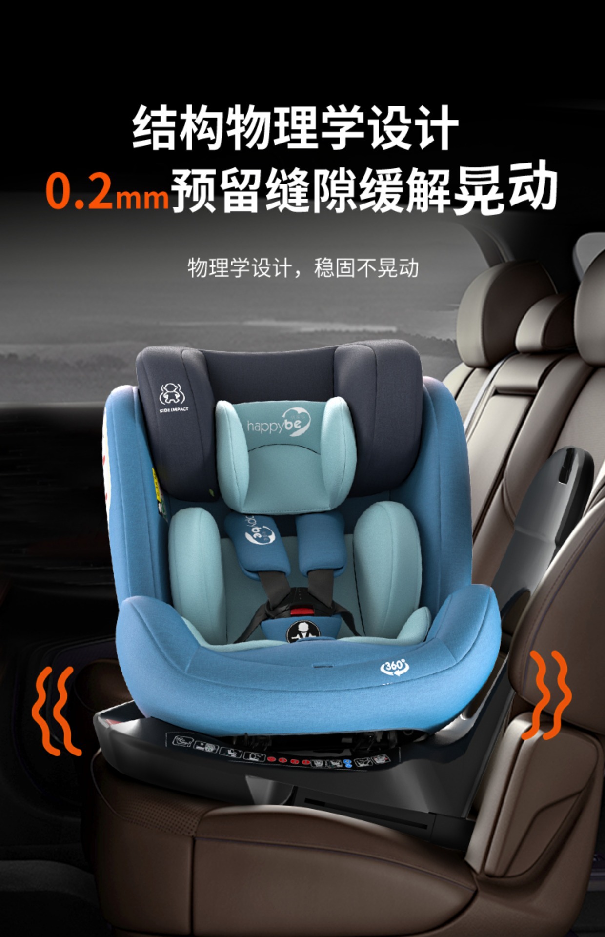 Child Safety Seat, Infant Car Seat, 0-12 Years Old, Rotatable Isize Model