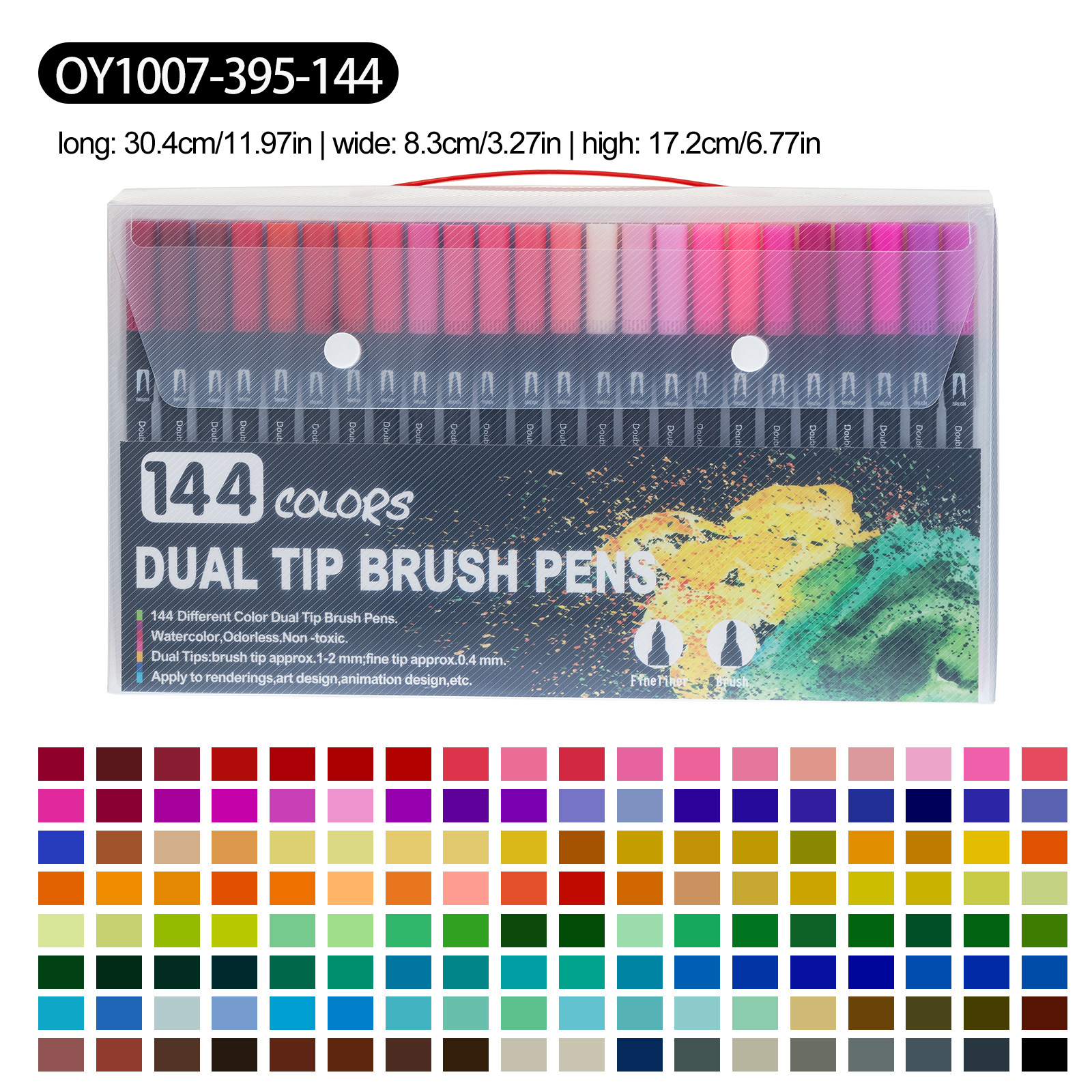 Marcadores lavables de doble punta para niños, con caja de PVC, colores vivos, ideales para pintura artística sin ensuciar las manos