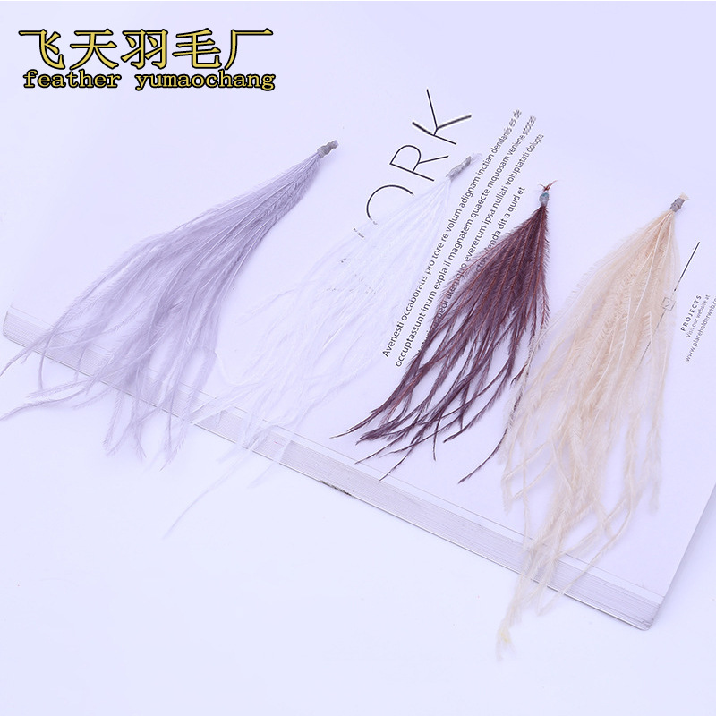 White feather color ostrich feather silk diy jewelry earrings clothing decoration feather tassel accessories wholesale