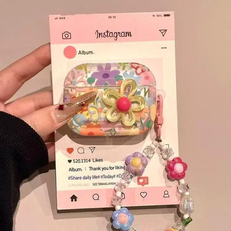 Flores estereoscópicas de dopamina de color para airpodspro2 generación 3 generación 4 generación Apple Bluetooth auriculares cubierta 5
