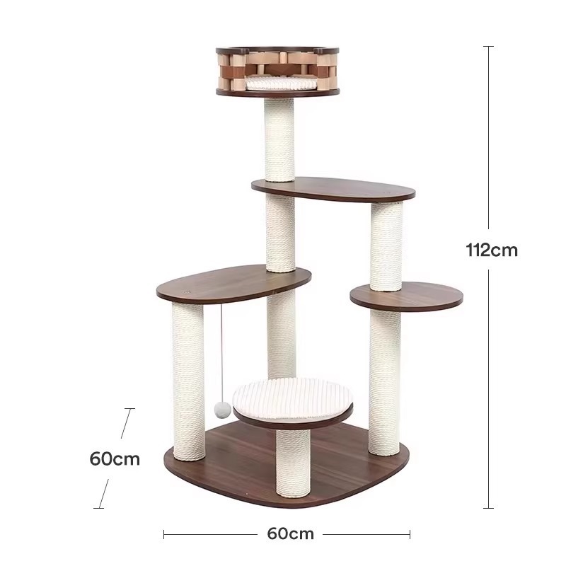 블랙 월넛 컬러의 모던한 원목 클라이밍 프레임(중형)