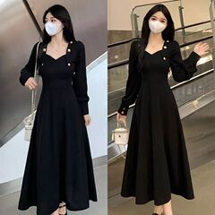 太ったmmの大きいサイズの婦人服のワンピースの女性の秋冬の新型の韓国版は復古の英倫風を修理して腰を収めてやせています。