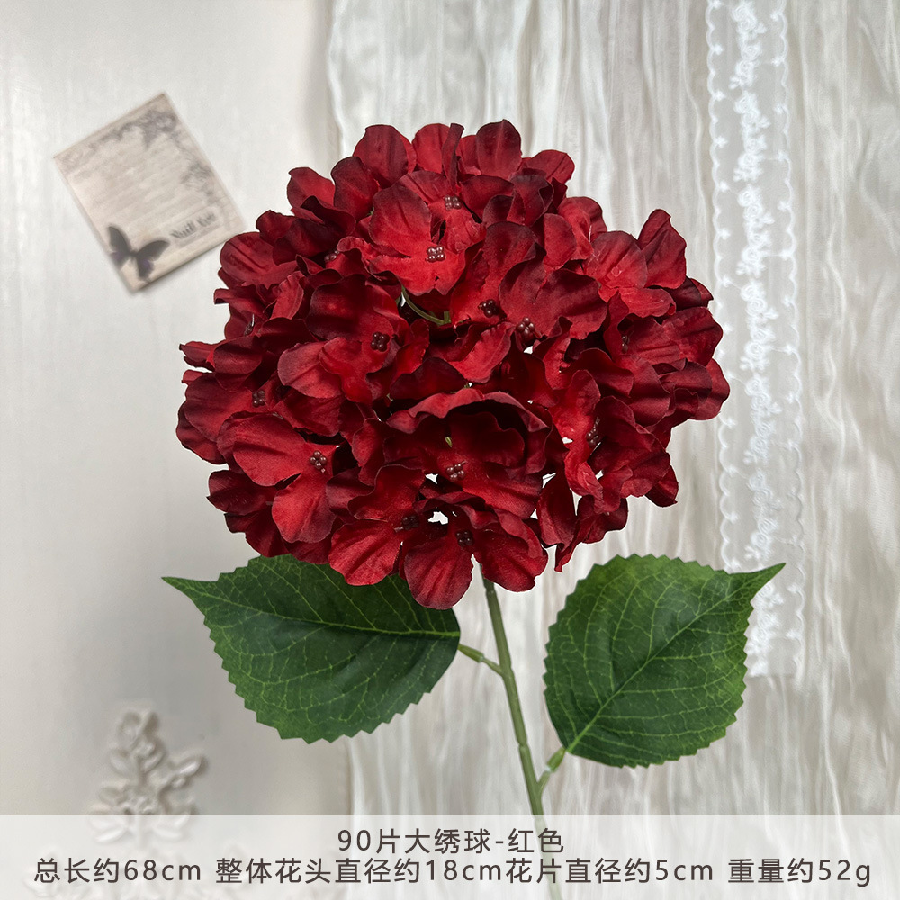 Ty-90 large hydrangea flowers - red