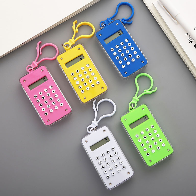 Cross-border Student Mini Calculator Keychain Pendant Primary School Students Mathematics Learning Stationery Handheld Portable Computer