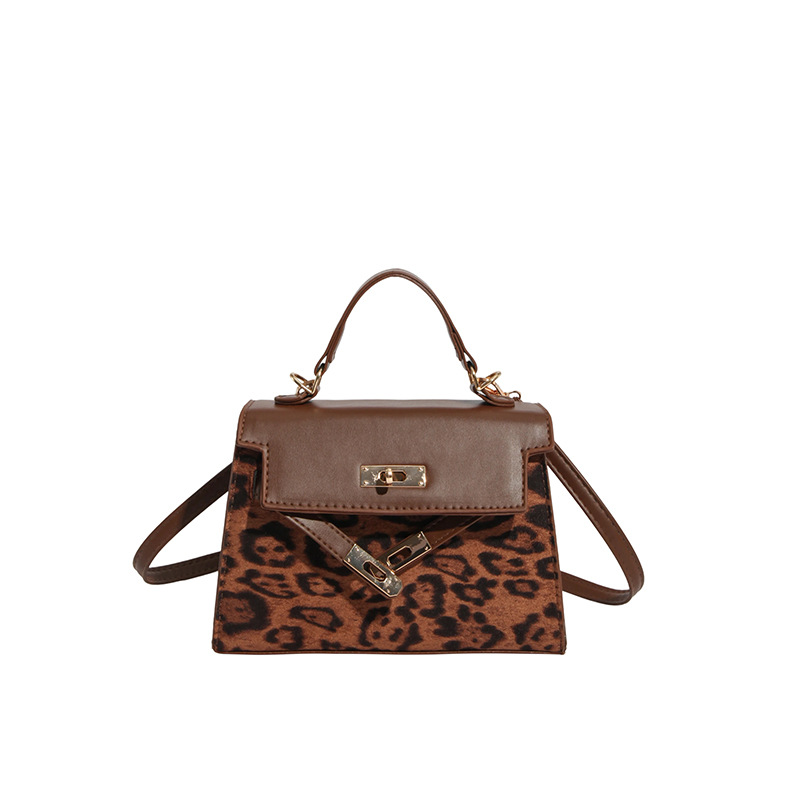 Bolso de impresión de leopardo retro 2026 invierno nuevo estilo de moda bolso Kelly nicho de alta calidad bolso de hombro universal