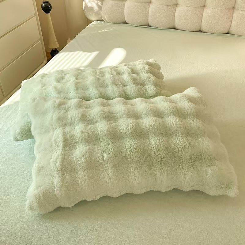Ins conejo espuma pillow cubierta de pillow-resistente a la suciedad cubierta ligera lujosa pillow cubierta de pillow un par