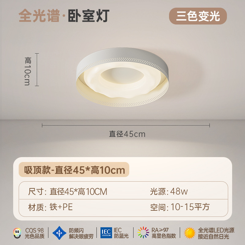 Espectro completo nueva lámpara de techo LED dormitorio redondo rectangular sala de estar moderna atmósfera simple comedor lámpara de estudio