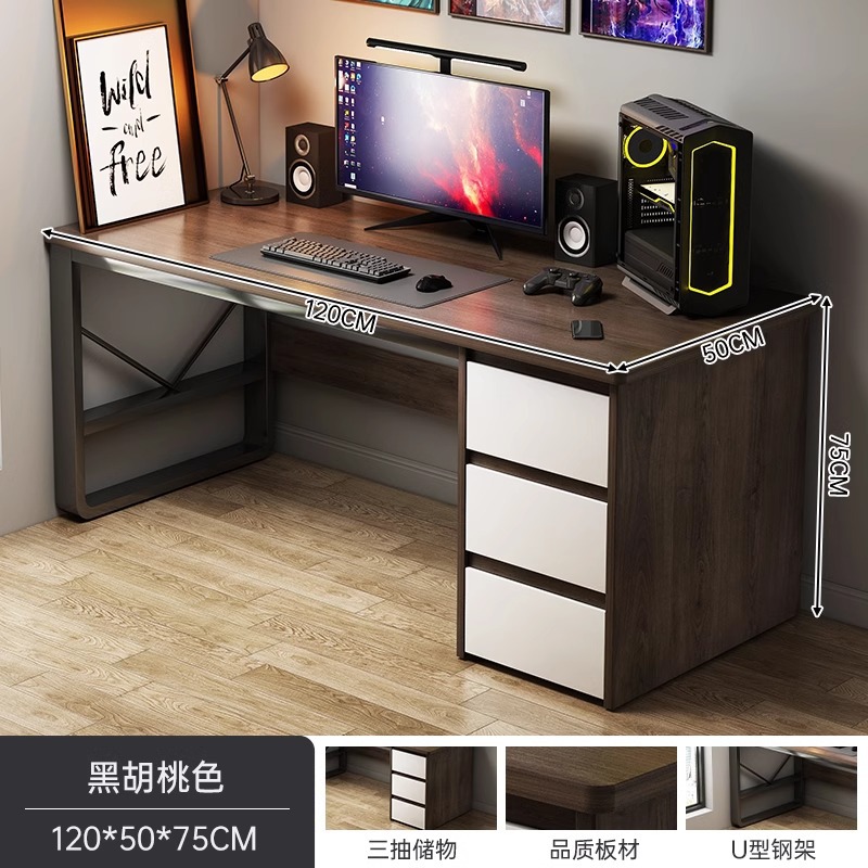 Escritorio para computadora Escritorio Escritorio para estudiantes en casa Casa de alquiler Escritorio de escritura simple Dormitorio Escritorio simple con cajón