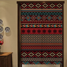 门帘制作家用隔断帘民族风布帘厨房厕所客厅遮挡帘免打孔帘子家居