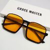 Retro fashionable sunglasses, brand glasses solar-powered, 2021 collection, internet celebrity