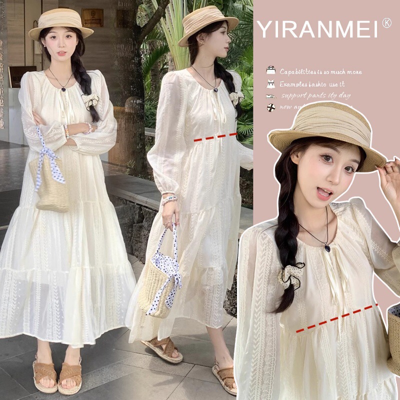 High-End and Beautiful Nursing Dress, French Style Outfit, 2026 New Embroidered Design, Age-Reducing Postpartum Breastfeeding Maternity Summer Wear