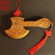 Carved Peach Wood Axe Wooden Crafts Safe and Rich Dragon Head Pendant Moving Home Decoration Living Room Ornaments