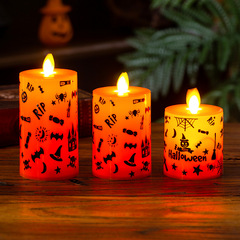 Led電子ろうそく灯ハロウィーンカボチャ魔女クモ雰囲気装飾道具シミュレーション揺れ炎置物
