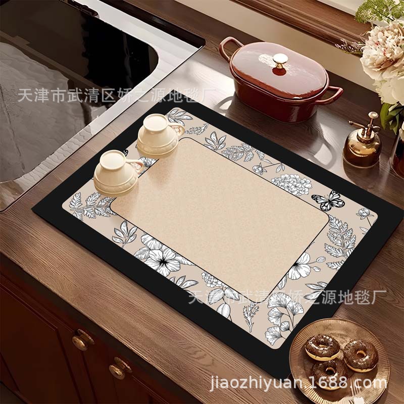 Almohadilla de drenaje transfronteriza, lodo de diatomeas, fácil de cuidar, almohadilla absorbente, encimera de escritorio de cocina, almohadilla de aislamiento antiescaldado, suministro directo de fábrica