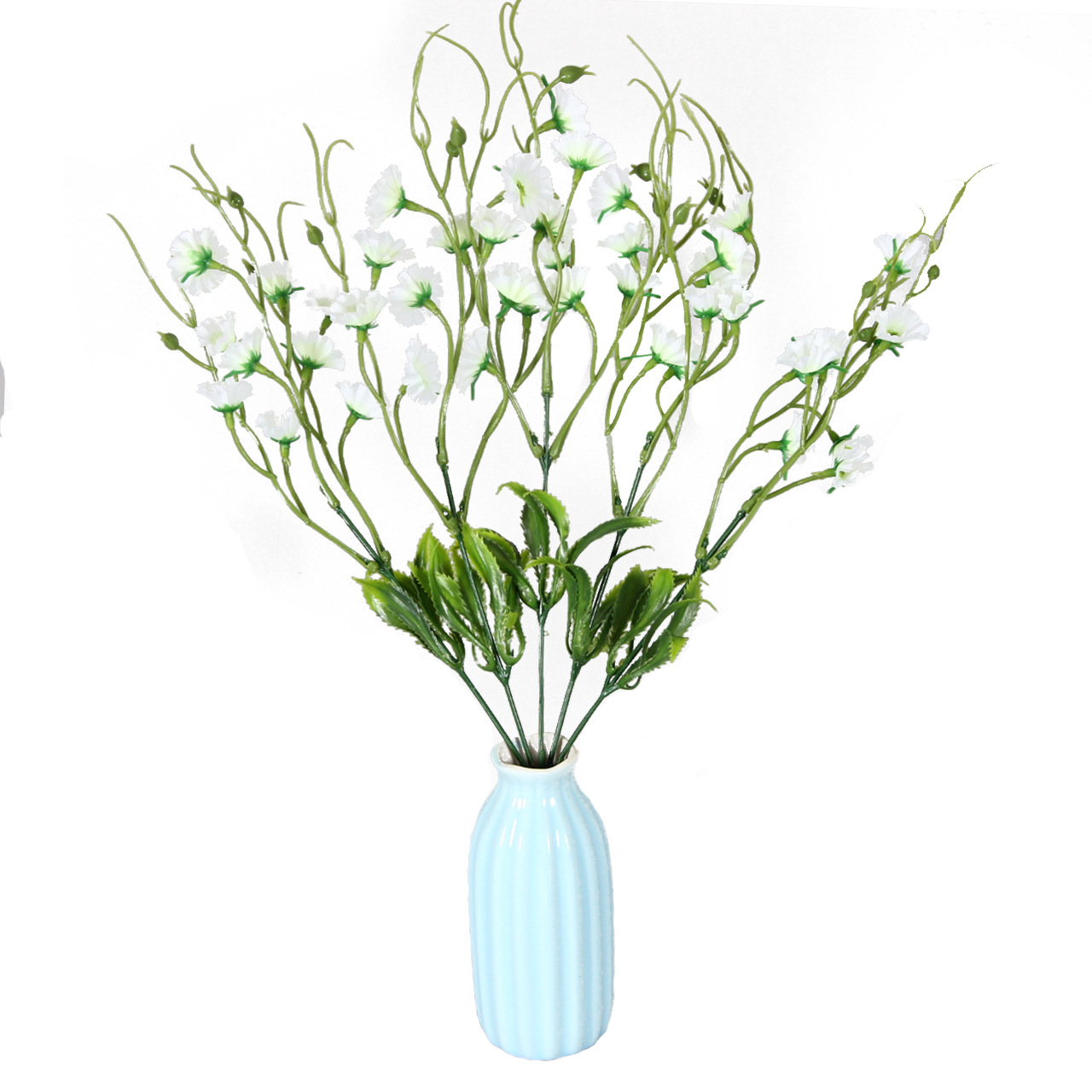 Bodas de flores de seda de imitación blanca flores falsas decorativas floral sala de bodas floral hogar ramo único camino de introducción de flores