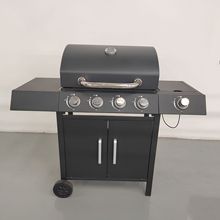 我是工厂家用别墅燃气烧庭院户外烤炉液化气烧烤架美式焖烤炉5人