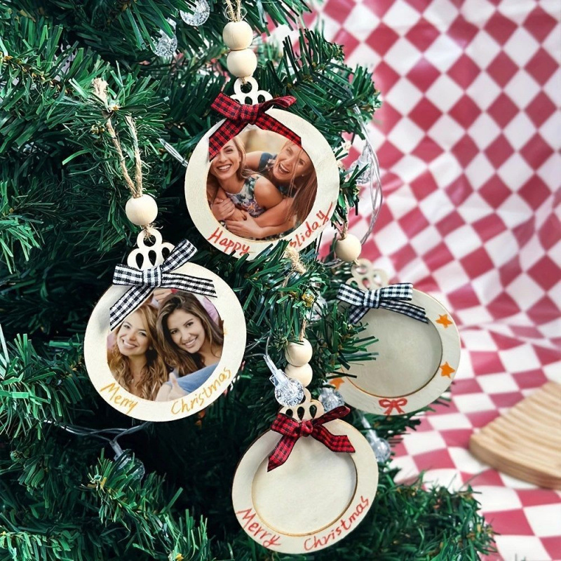 Cross-Border Christmas Tree Decoration Bell Photo Wooden Photo Frame Christmas Ornaments DIY Christmas Ball Painting Coloring Photo Frame Cross-Border Christmas Tree Decoration Bell Photo Wooden Photo Frame Christmas Ornaments DIY Christmas Ball Painting Coloring Photo Frame