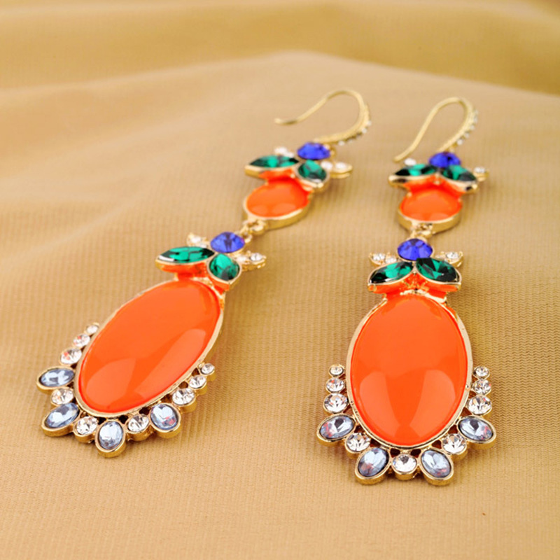 Personality Creative Flower Earrings Design Sense Diamond-studded Gemstone Earrings Wholesale Jewelry display picture 7
