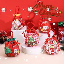 圣诞节苹果袋圣诞糖果袋高级免折叠手提丽丝绒平安夜苹果平安果