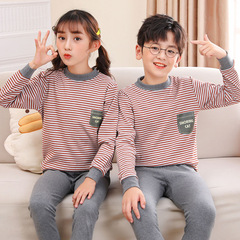 子供の秋の服の秋のズボンの純綿の中で男の子と女の子の下着のスーツの純綿の中で子供の綿のセーターのパジャマのスーツ