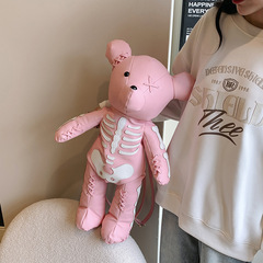 跨境網紅可愛熊雙肩包2024新款韓版時尚個性文藝甜美少女旅行背包