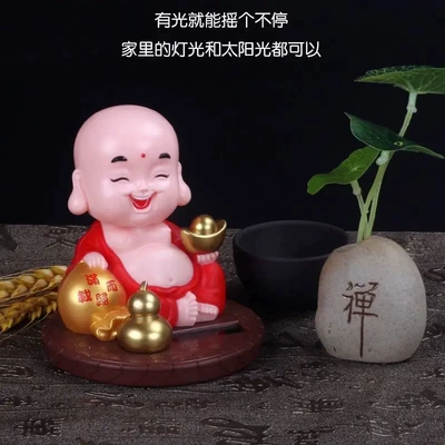 Solar Laughing Buddha Swinging — Car ornaments