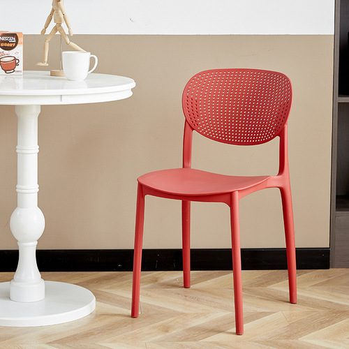 北欧家用塑料椅子加厚靠背卧室书桌椅商用洽谈餐椅网红化妆凳子