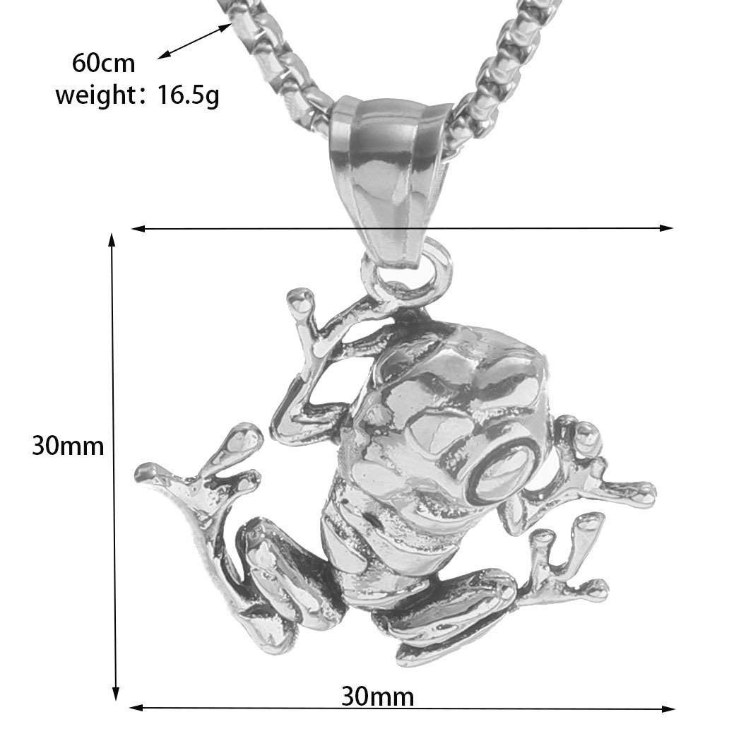 Wholesale Jewelry Punk Style Frog Pendant Stainless Steel Necklace Nihaojewelry display picture 1