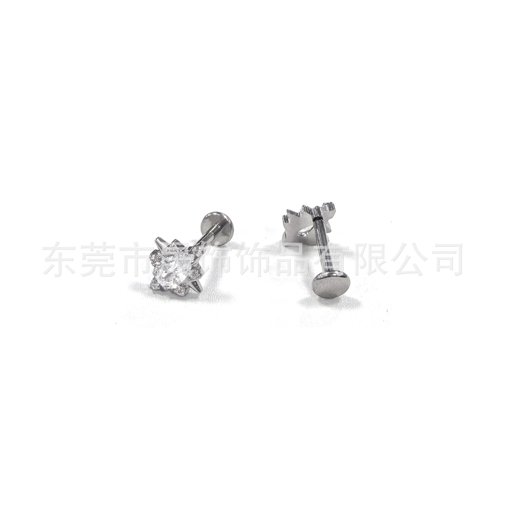 F136 Titanium Alloy 芒 Star Ear Stud Studded Teardrop Cubic Zirconia Helix Cartilage Stud G23 Titanium Internal Thread Piercing Jewelry 替换头