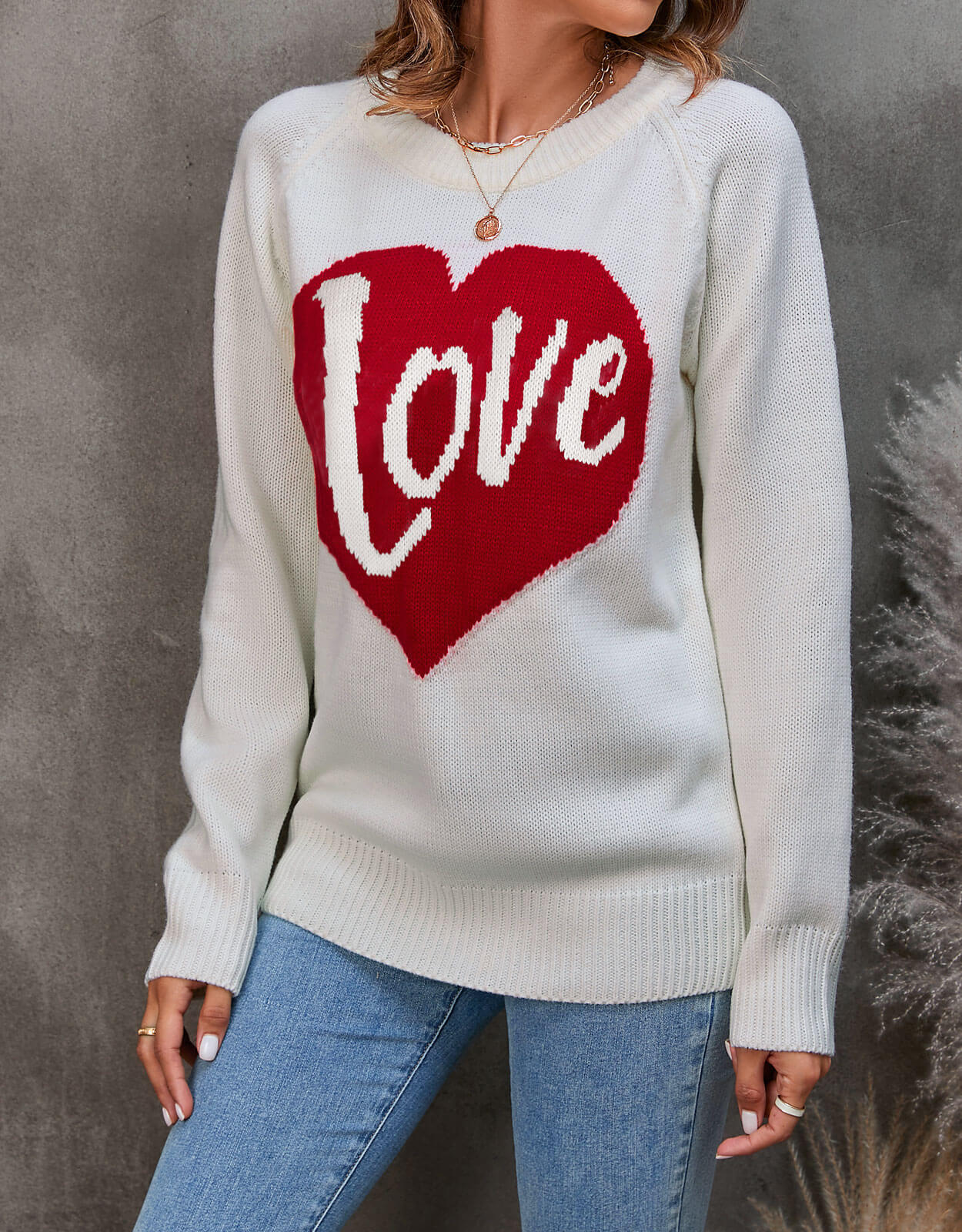 Women's Sweater Long Sleeve Sweaters & Cardigans Elegant Streetwear Letter Heart Shape display picture 3