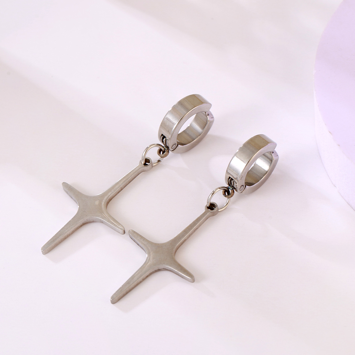 4g Weight 304 Stainless Steel Ear Needle Material Earrings Classification 1 Piece, 1 Pair Quantity Street Occasion 304 Stainless Steel Material Cross Pattern Unisex Gender Casual Style Handmade Craft Casual Cross Stainless Steel Plating Ear Clips 1 Piece 1 Pair 1