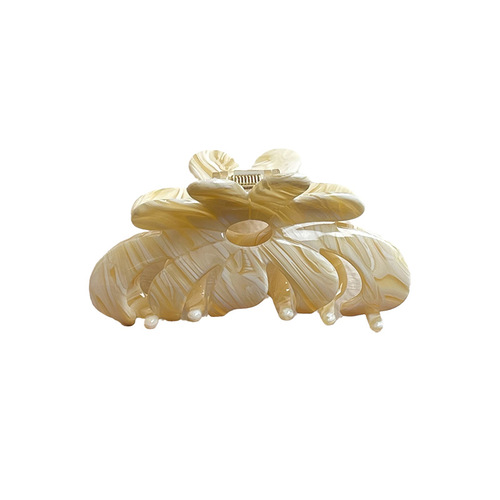 Stylish and Fresh Colored Flower Acetate Clip for Large Rear Hair, Exquisite Retro Hair Accessories