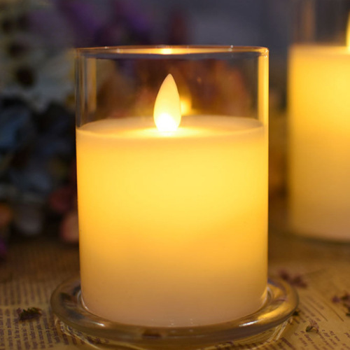 Glass candle holder, transparent glass round plate, romantic glass candle holder, glass candle tray, glass decorative item